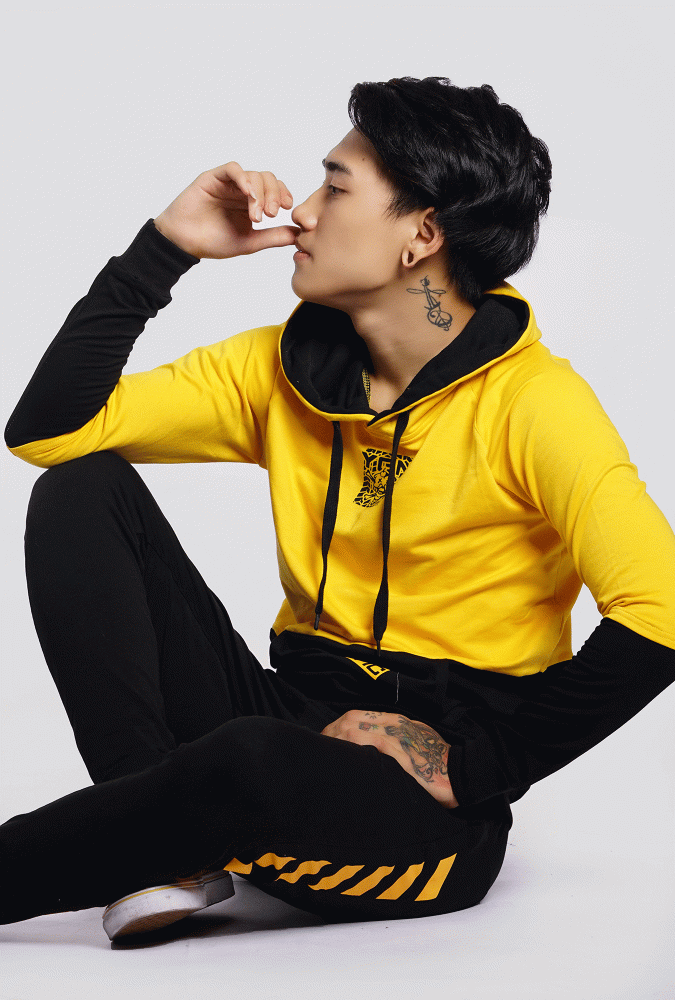 YGN Traffic Yellow and Black Hoodie boy